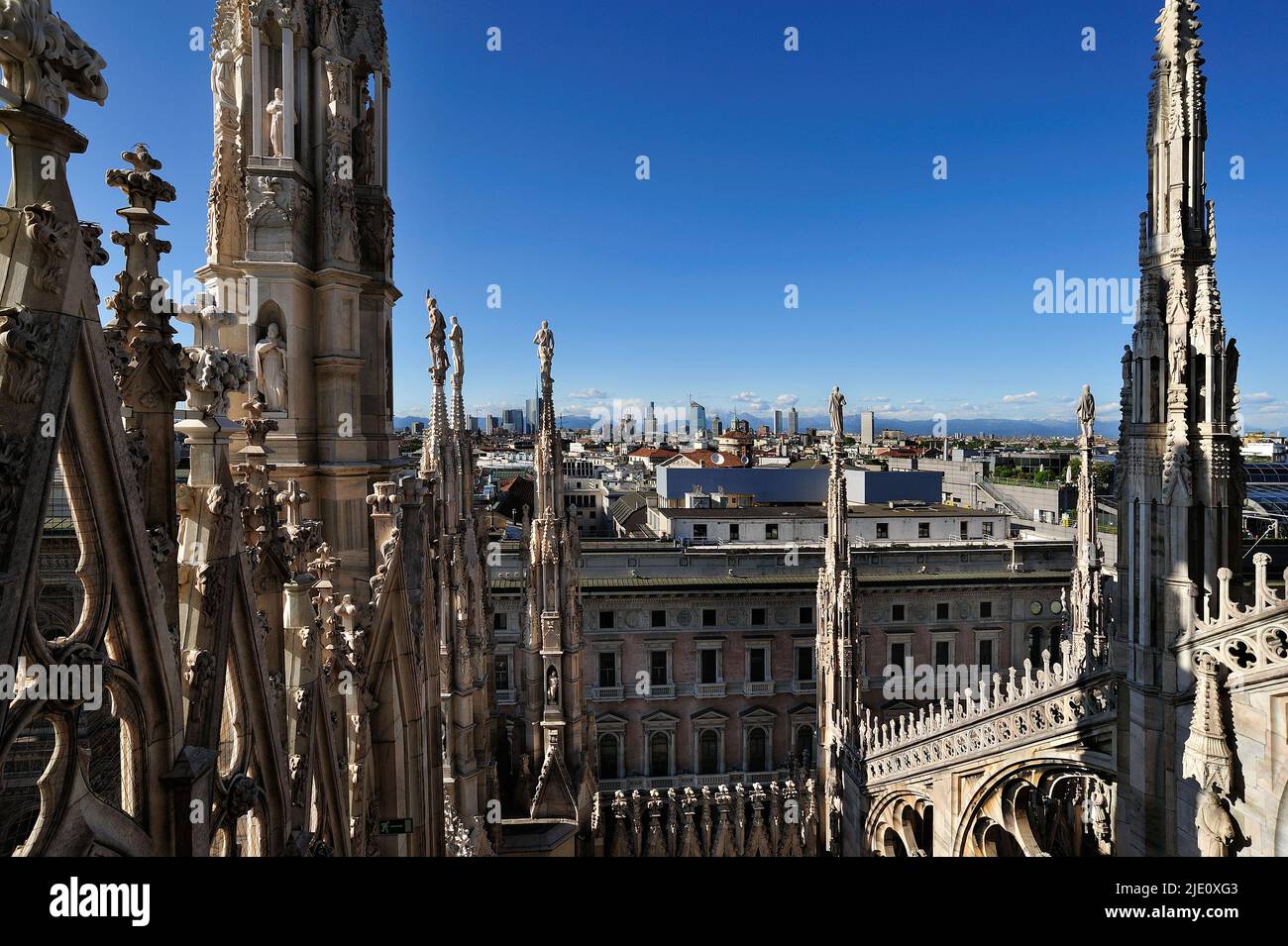 Mailand, Übersicht von den Terrassen des Duomo. Stockfoto