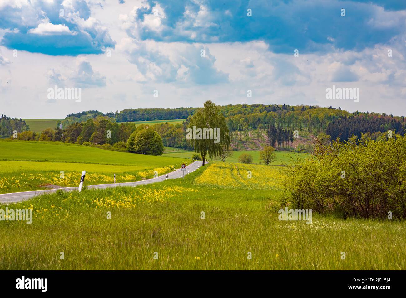 Landschaft Südthüringens bei Eisfeld, Thüringen, Deutschland Stockfoto