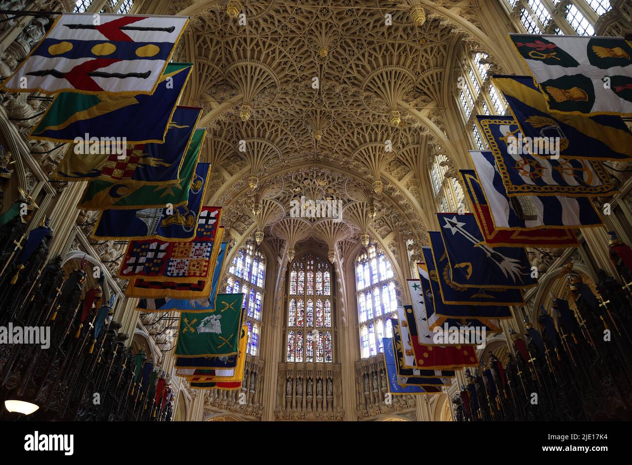 Die atemberaubende Architektur der Westminster Abbey, London Stockfoto