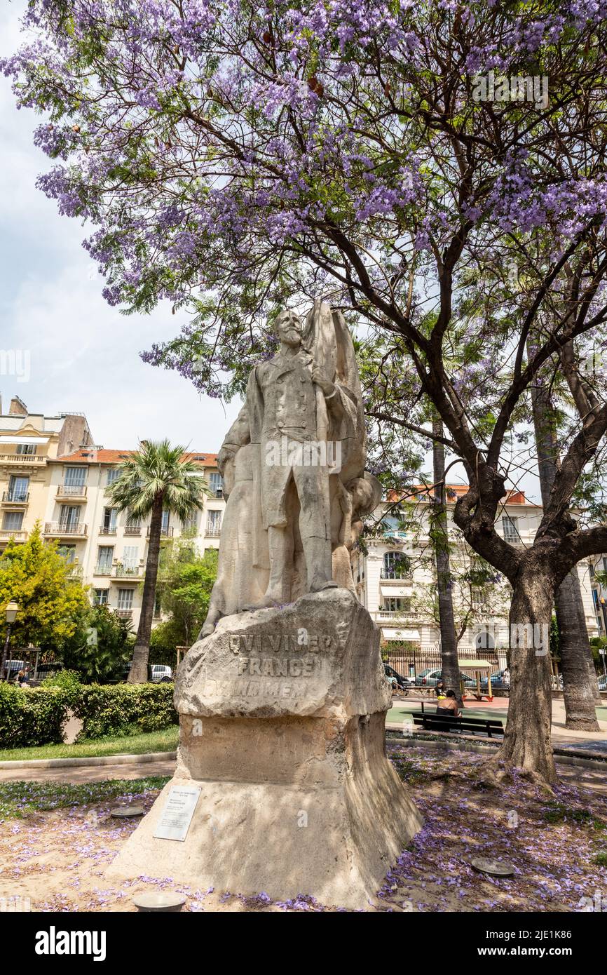 Das Denkmal ein Paul Deroulede im Garten des Elsass Lothringen Nizza Frankreich Stockfoto