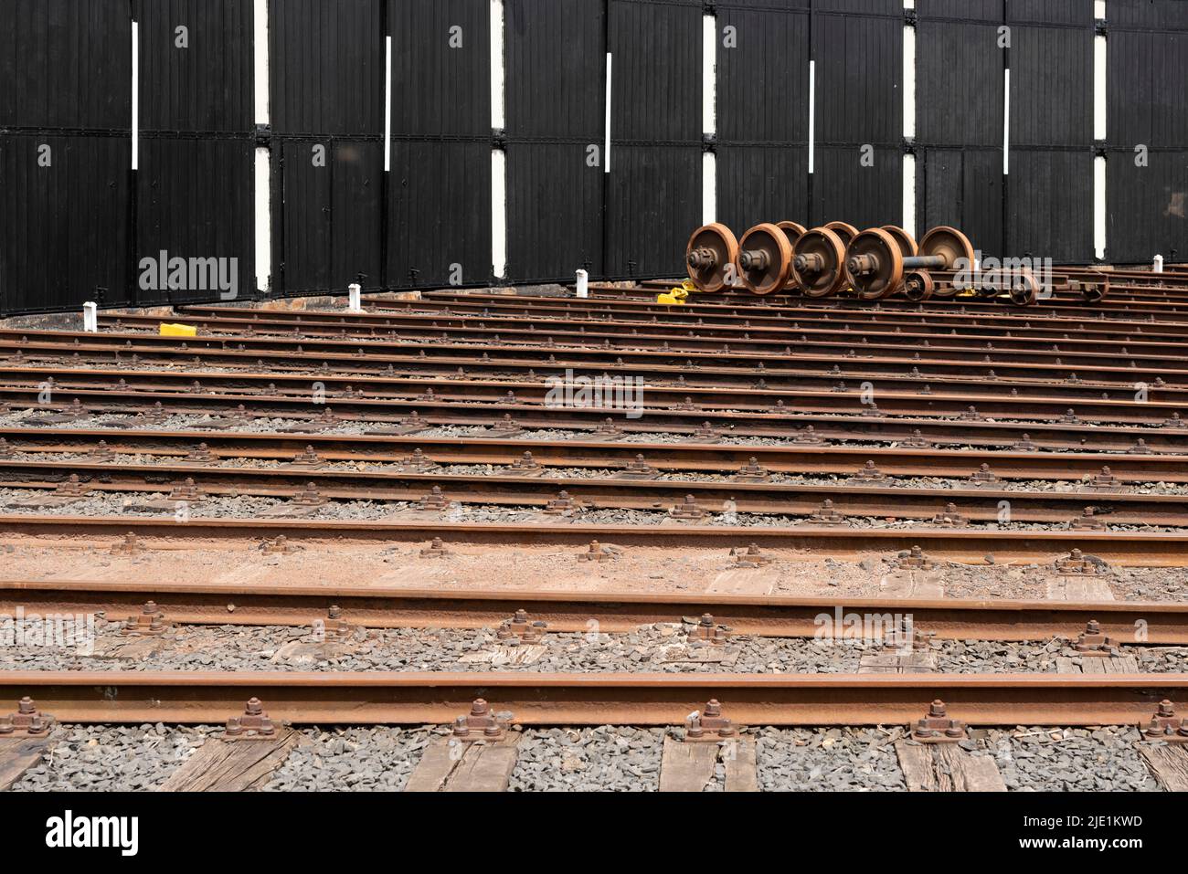 Bochum-Dahlhausen, Eisenbahnmuseum, Ringlokschuppen mit Drehscheibe Stockfoto