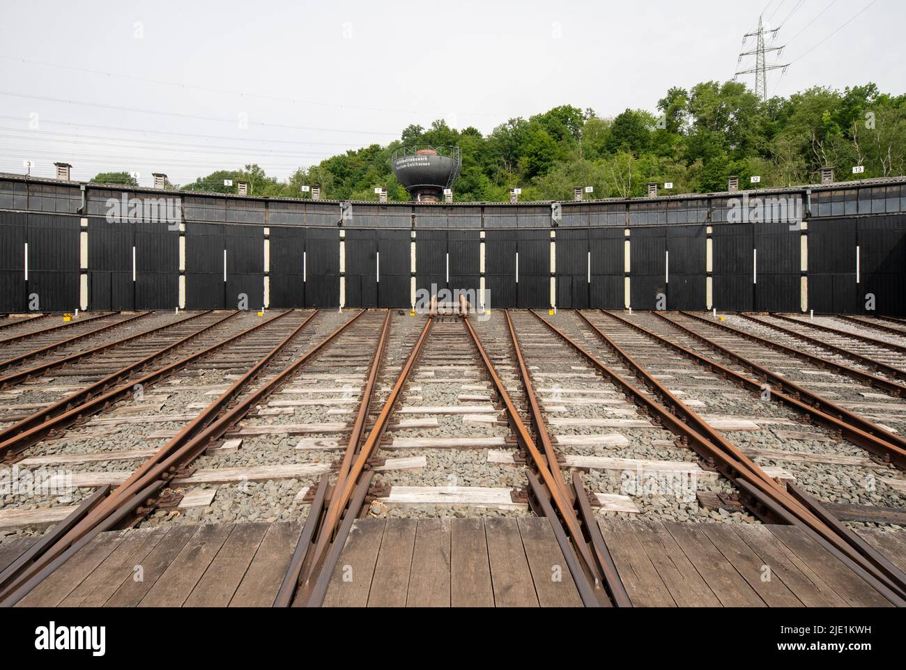 Bochum-Dahlhausen, Eisenbahnmuseum, Ringlokschuppen mit Drehscheibe Stockfoto
