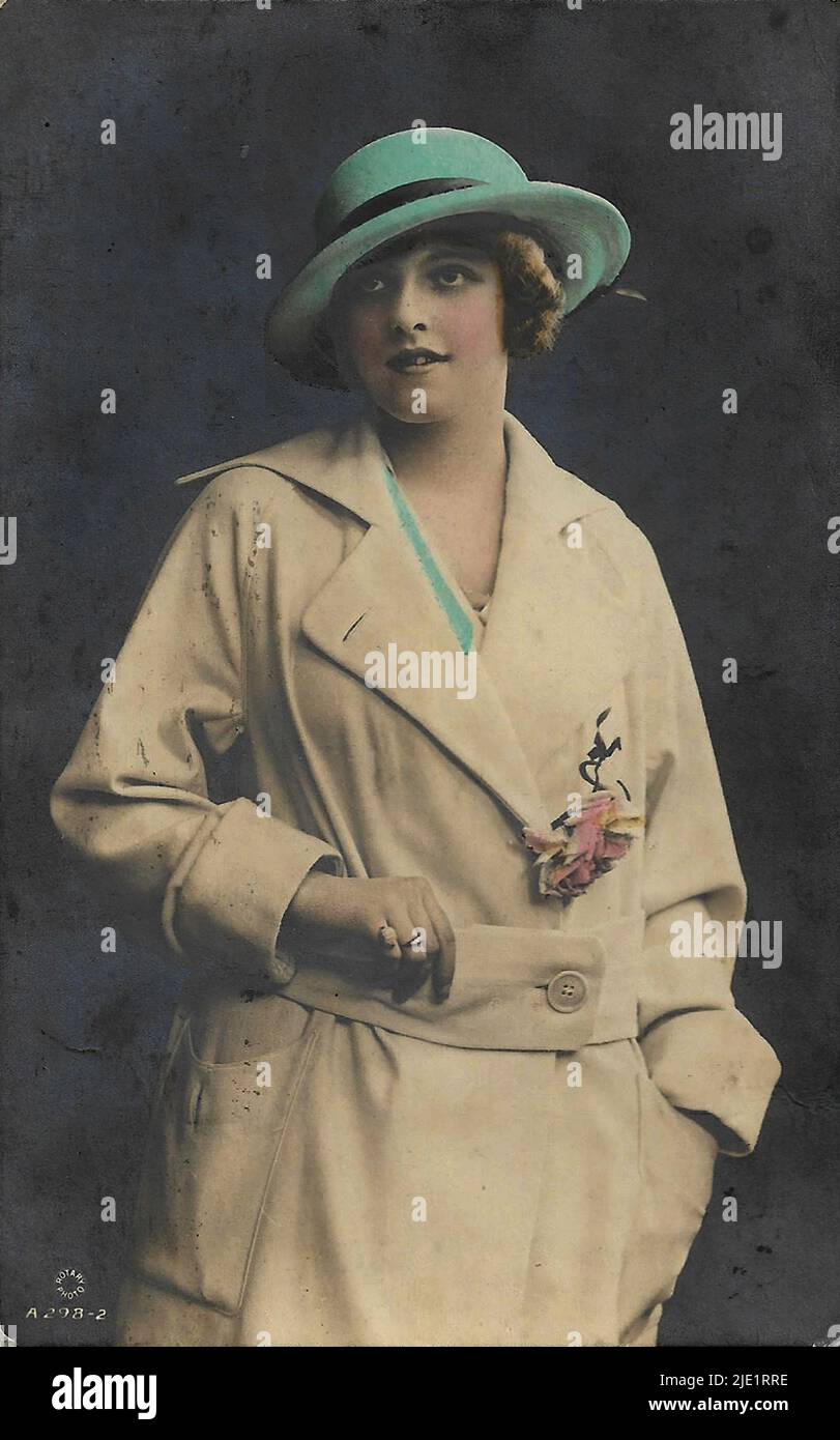 Porträt von Constance Worth, - britisches Stummfilm Stockfoto