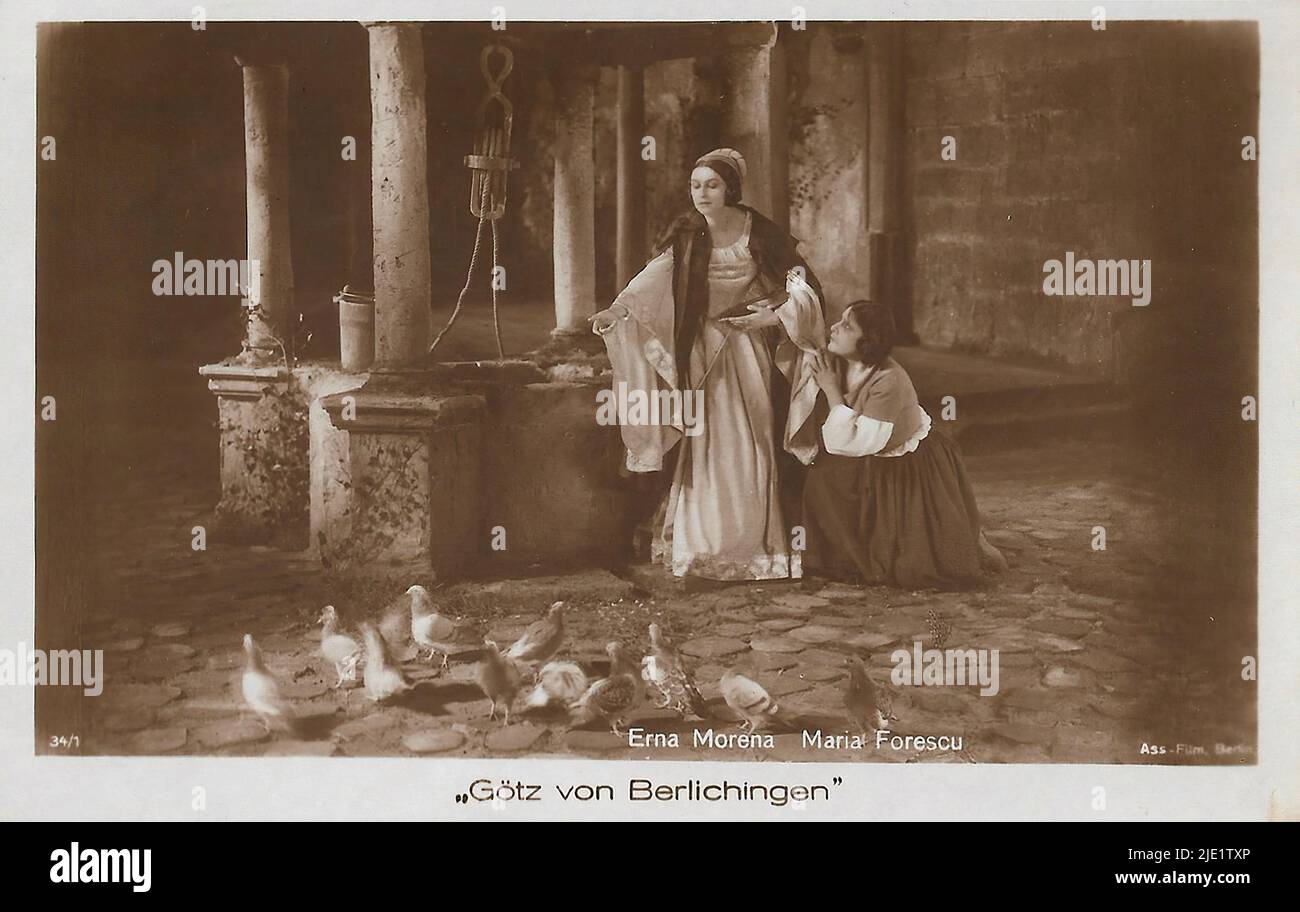 Porträt von Erna Morena und Maria Forescu in Götz von Berlichingen - Deutsches weimarer Kino (1918 - 1935) Stockfoto