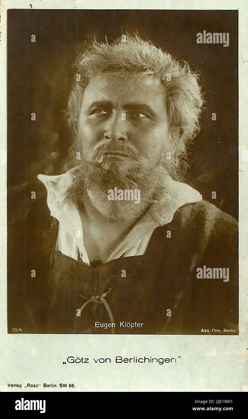 Porträt von Eugen Klöpfer in Götz von Berlichingen (1925) - Deutsches weimarer Kino (1918 - 1935) Stockfoto