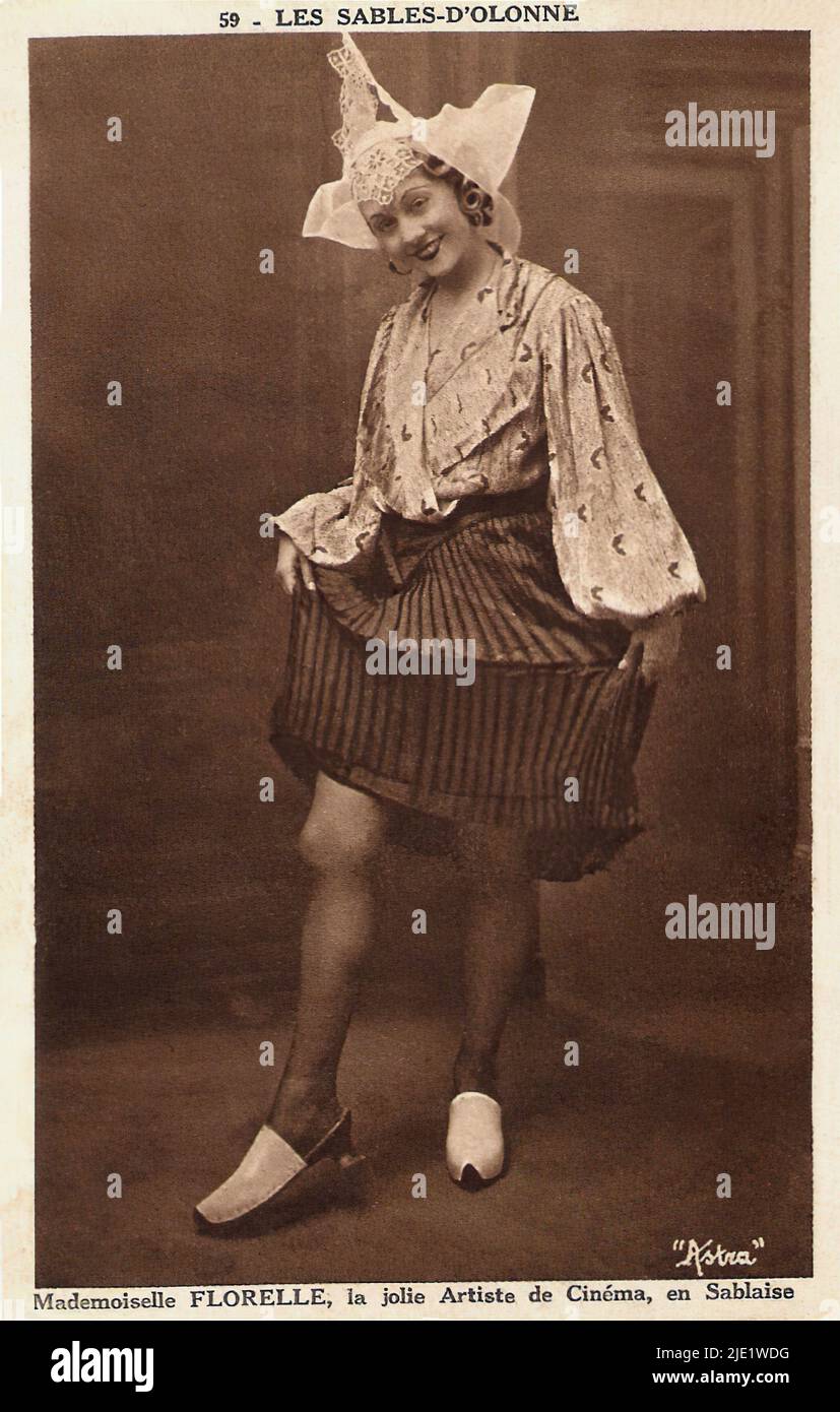 Porträt von Florelle - französische Stummfilmzeit Stockfoto