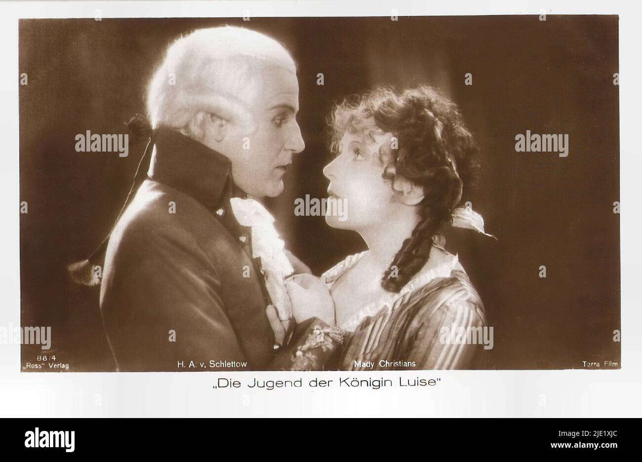 Porträt von Hans Adalbert Schlettow und Mady Christians in die Jugend der Königin Luise (1927) - Deutsches weimarer Kino (1918 - 1935) Stockfoto