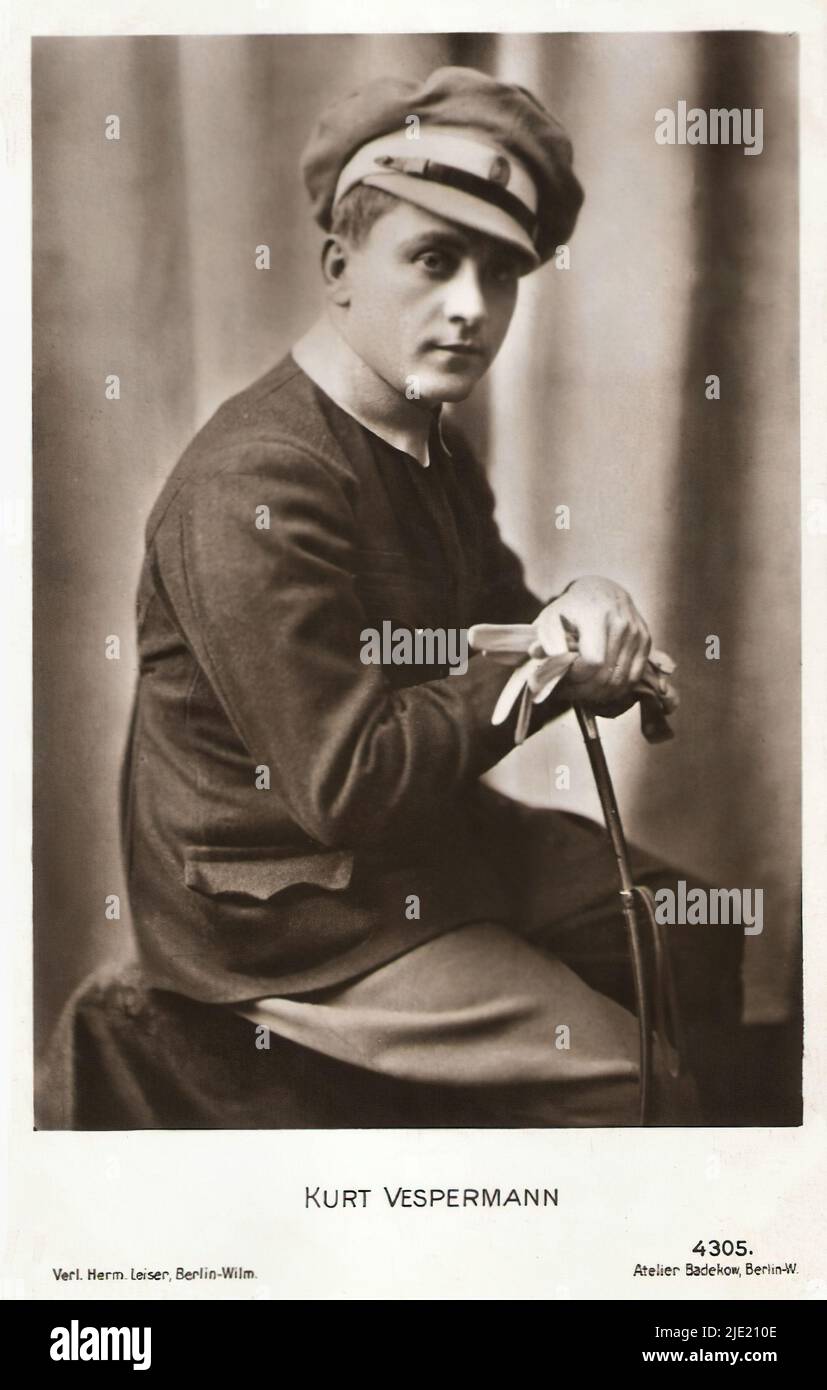 Porträt von Kurt Vespermann 003 - Deutsches weimarer Kino (1918 - 1935) Stockfoto