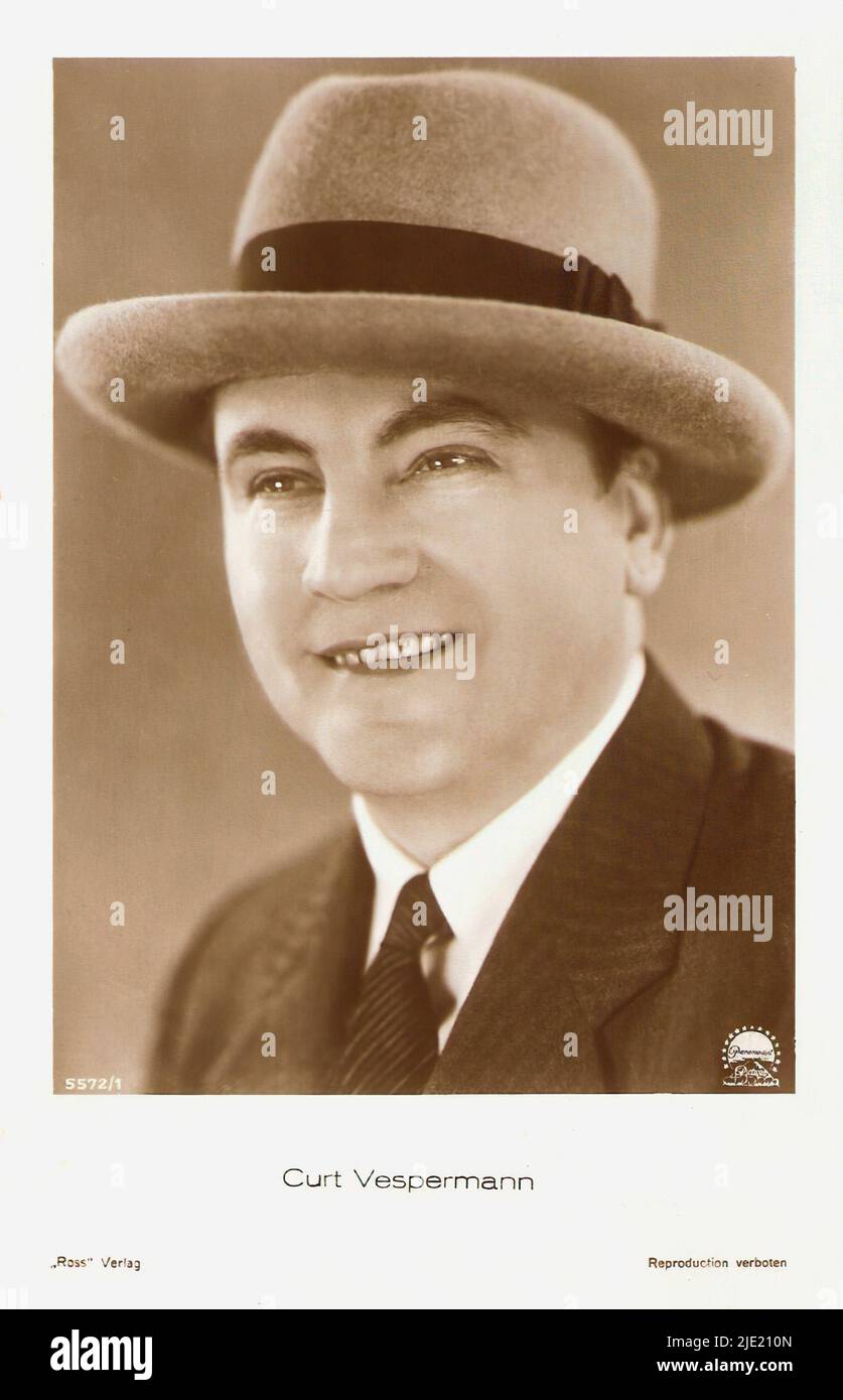 Porträt von Kurt Vespermann 001 - Deutsches weimarer Kino (1918 - 1935) Stockfoto