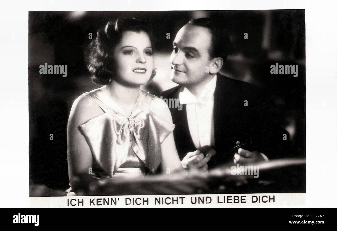 Porträt von Magda Schneider und Willi Forst in Ich Kenn Dich nicht und Liebe Dich (1934) - Filmstar des Deutschen Dritten Reiches Stockfoto