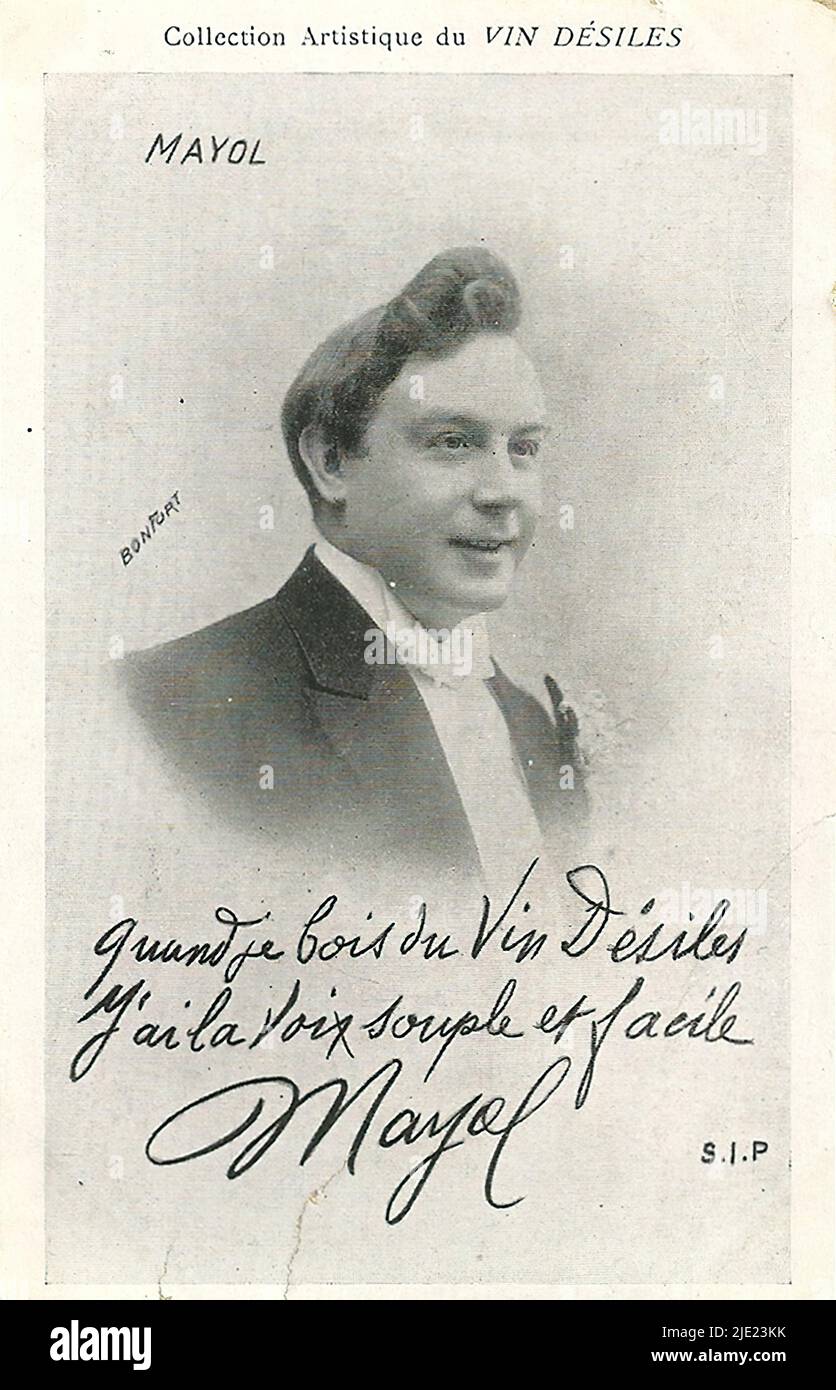 Porträt von Mayol - französische Stummfilmzeit Stockfoto