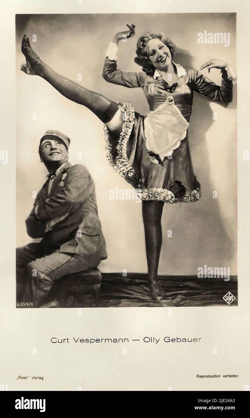 Porträt von Olly Gebauer und Kurt Vespermann - Deutsches weimarer Kino (1918 - 1935) Stockfoto