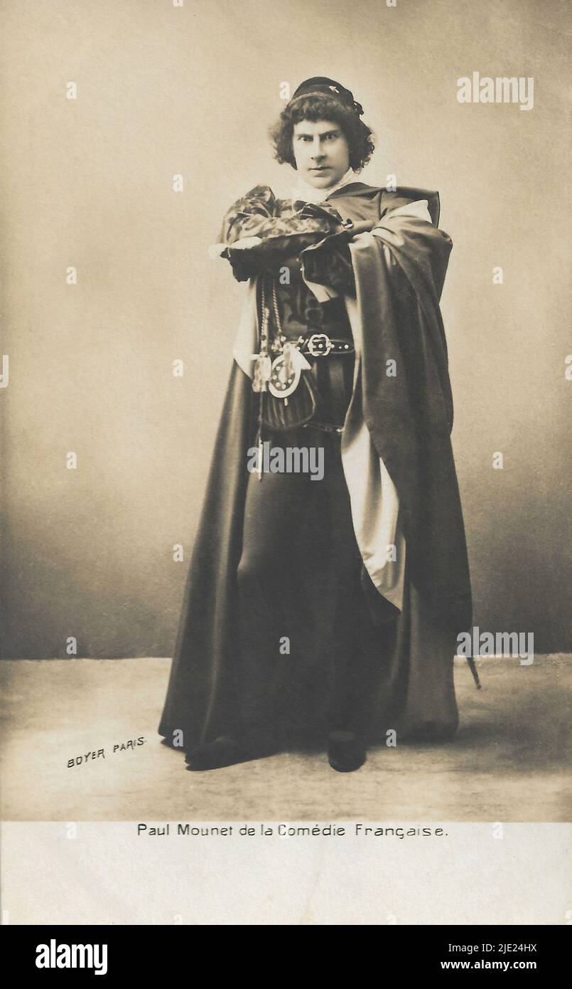 Porträt von Paul Mounet 001 - Französische Theaterklassiker-Ära Stockfoto