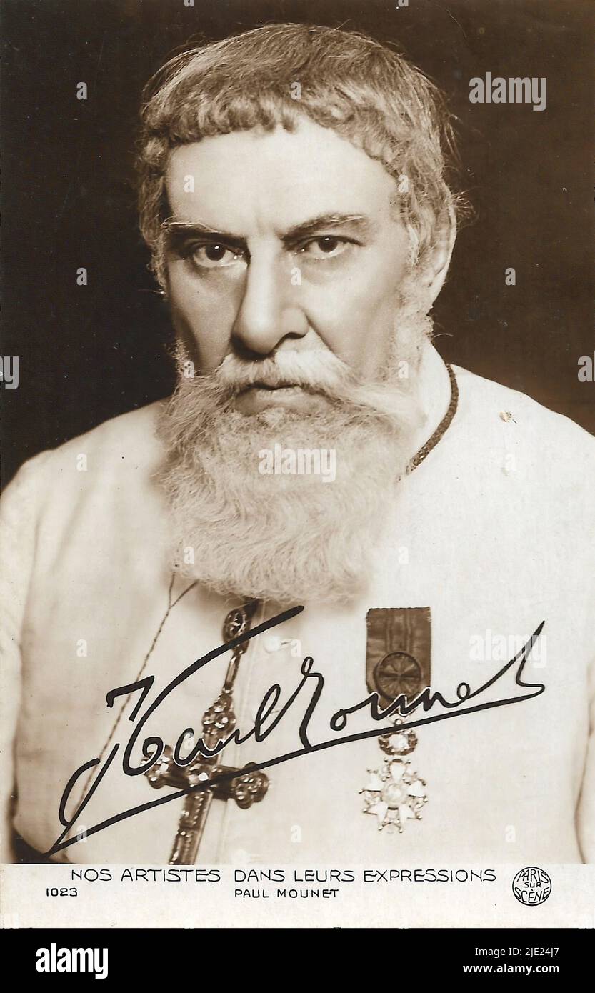 Porträt von Paul Mounet - Französische Theaterklassiker-Ära Stockfoto