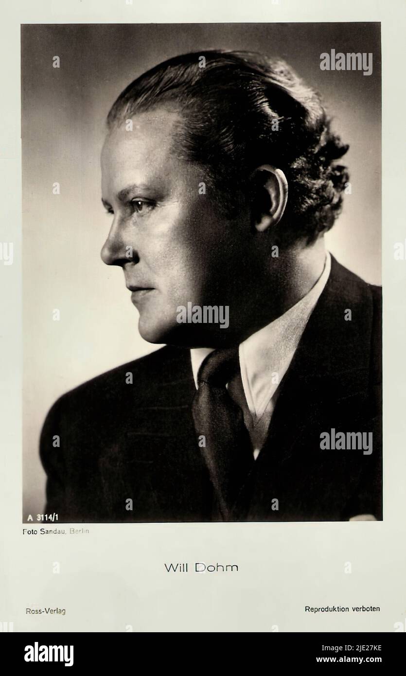 Porträt von will Dohm 001 - Filmstar des Deutschen Dritten Reiches Stockfoto