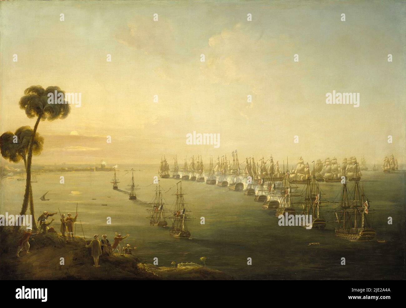Die Schlacht am Nil, 1. August 1798, gemalt von Nichola Pocock. Stockfoto