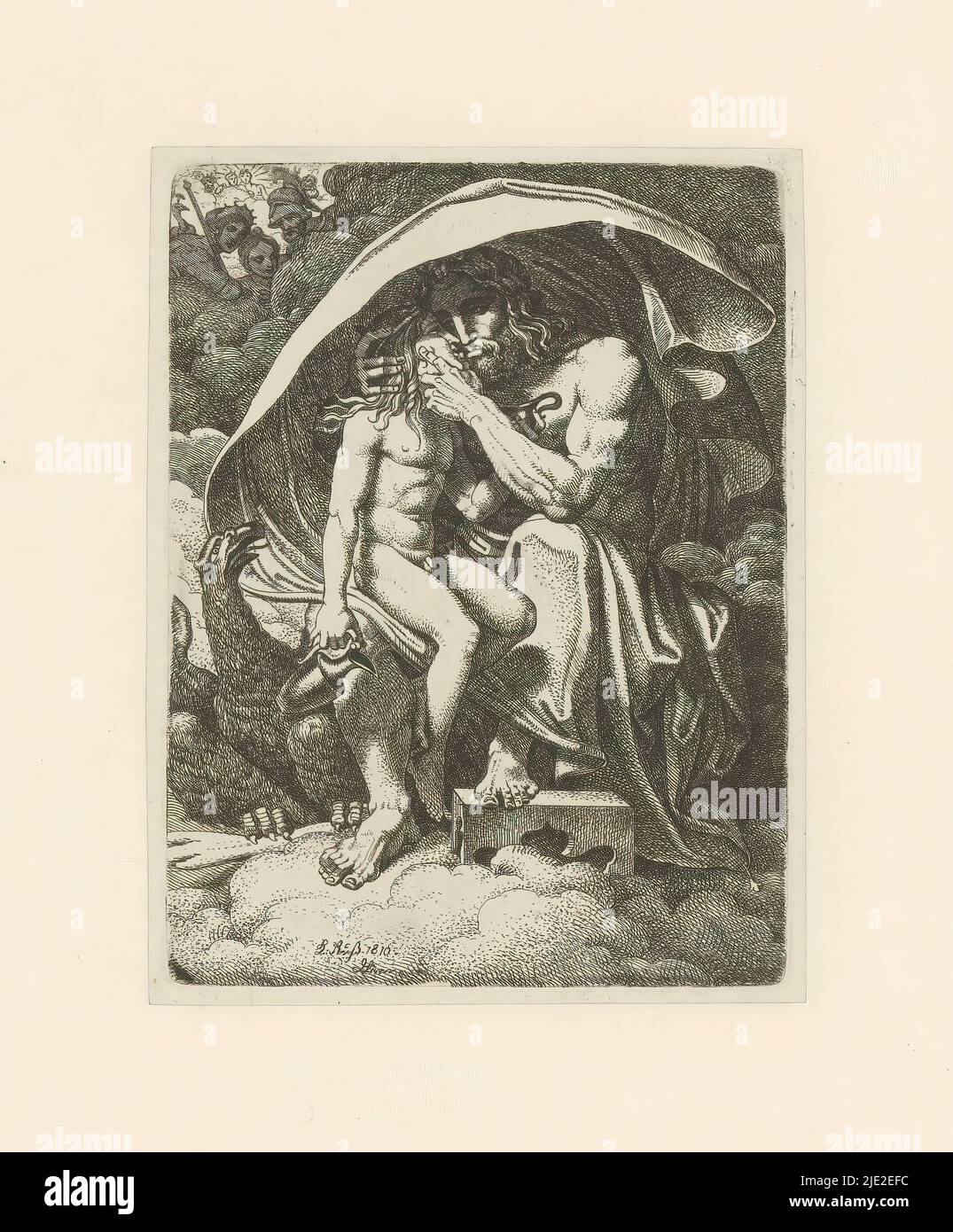Jupiter und Ganymede, Druckerei: Karl Russ, (auf Objekt erwähnt), 1810, Papier, Radierung, Höhe 149 mm × Breite 113 mm Stockfoto