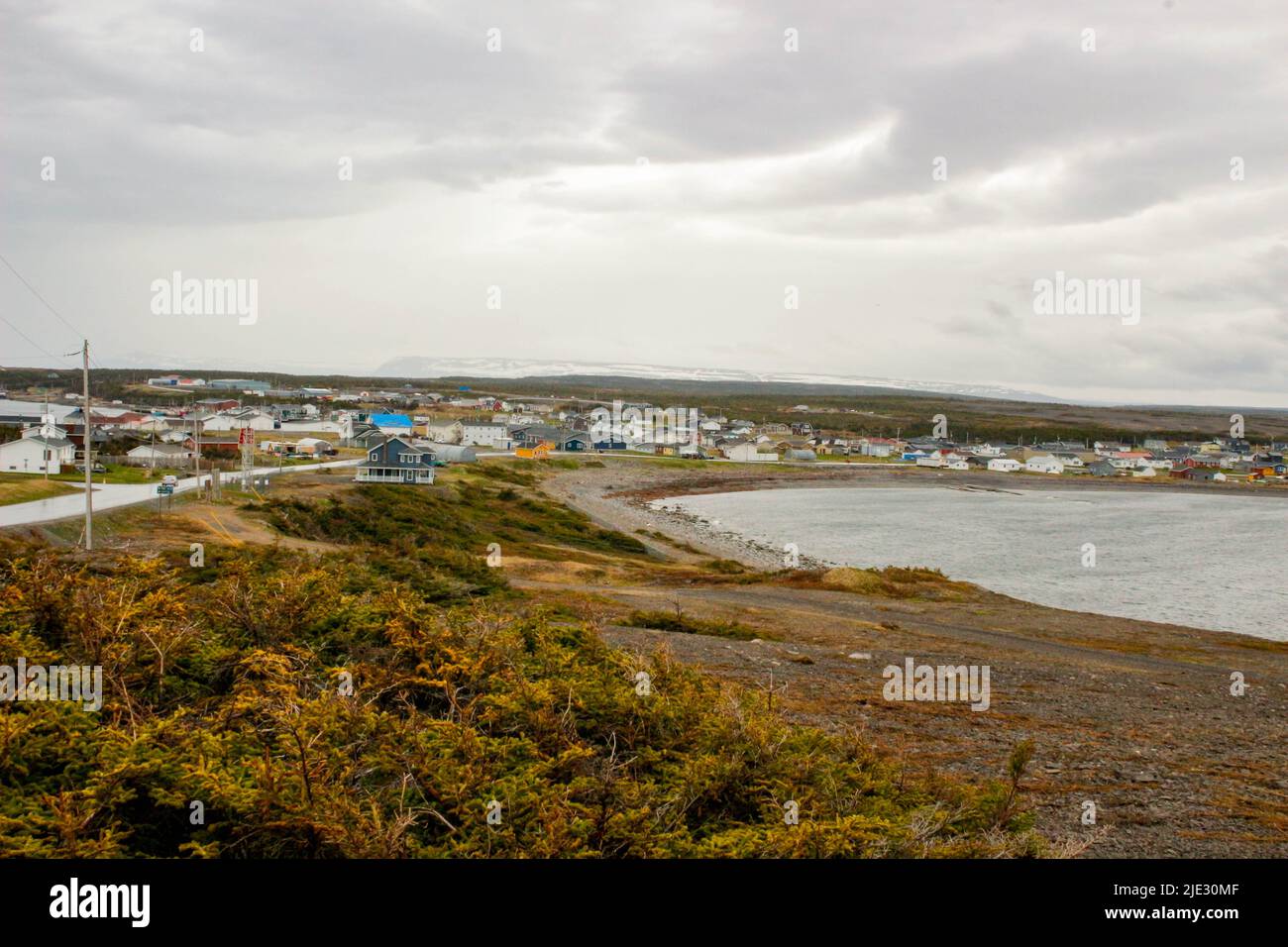 Panoramafoto der Stadt Port au choix Stockfoto