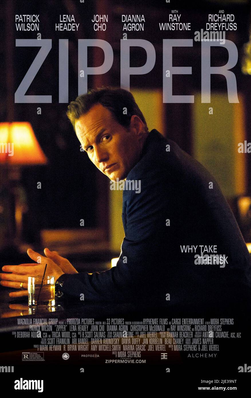 PATRICK WILSON POSTER, REISSVERSCHLUSS, 2015 Stockfoto