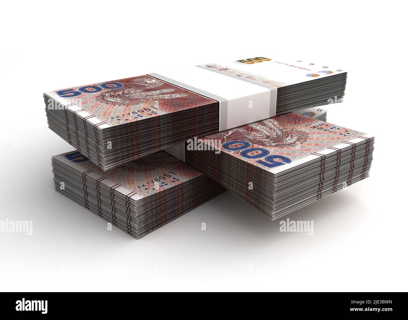 Hong Kong Dollar Tower (isoliert auf weißem Hintergrund) Stockfoto