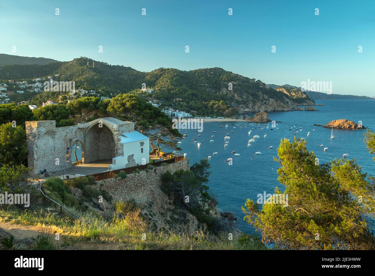 ST. VINCENT GOTISCHE KIRCHE RESTE ALTSTADT CAP DE TOSSA TOSSA DE MAR COSTA BRAVA GERONA KATALONIEN SPANIEN Stockfoto