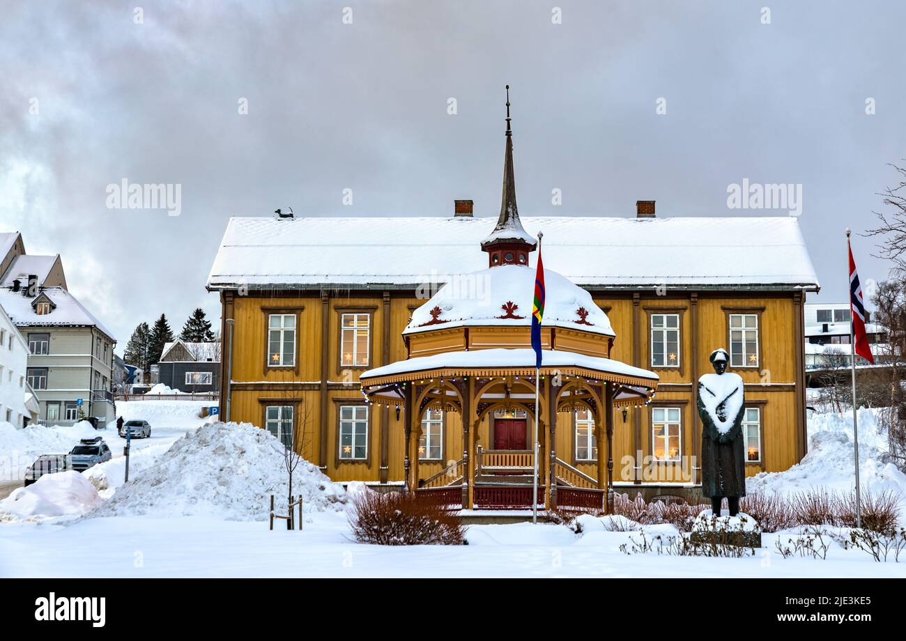 Altes Rathaus von Tromso im polaren Norwegen Stockfoto