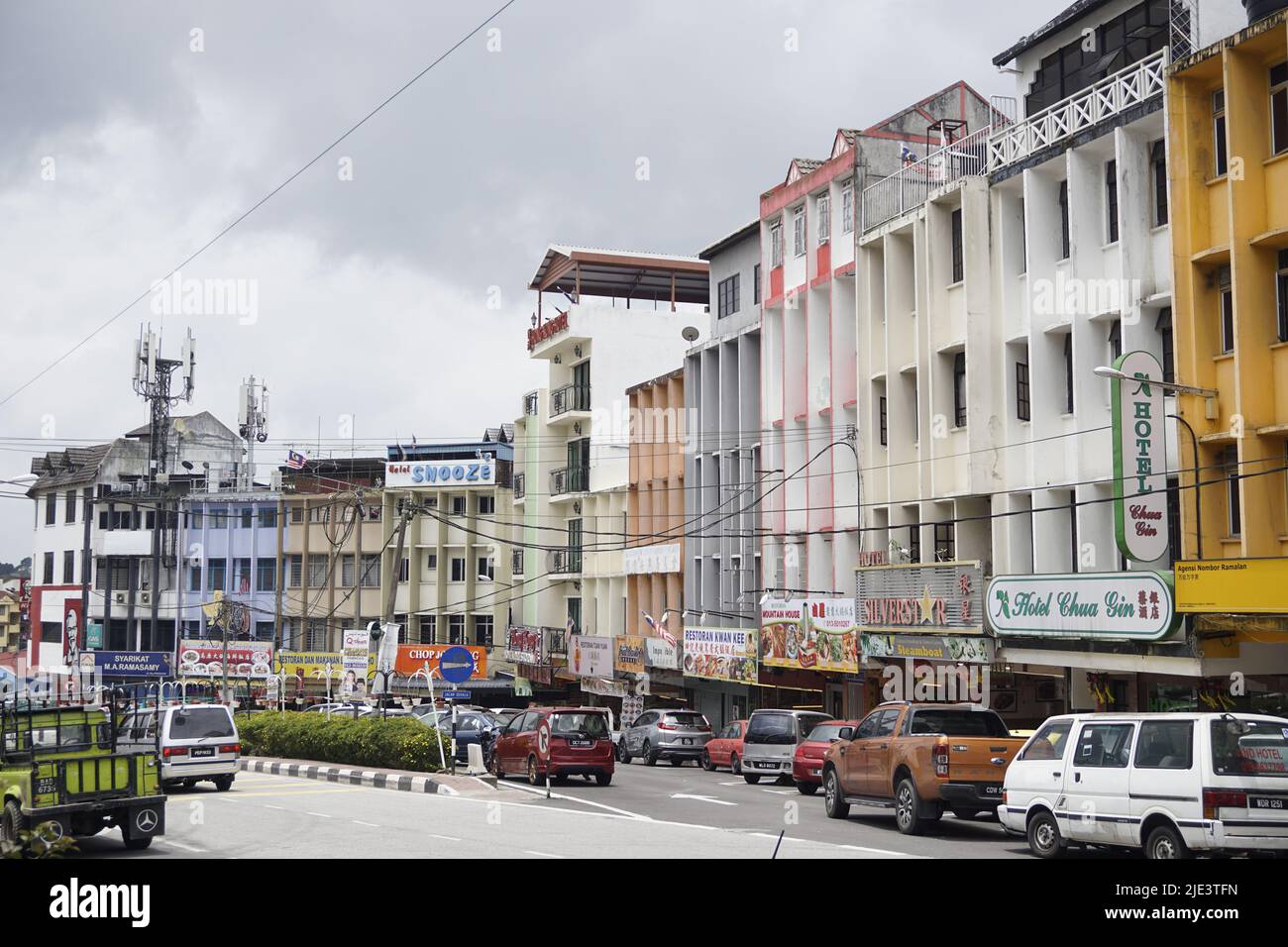 Hauptstraße, Brinchang, Cameron Highlands, Malaysia Stockfoto