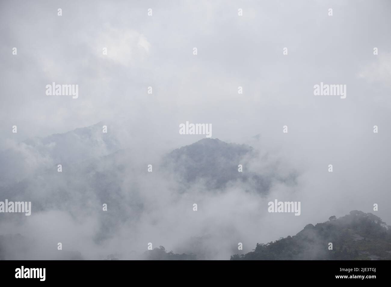 Berg in den Wolken Stockfoto