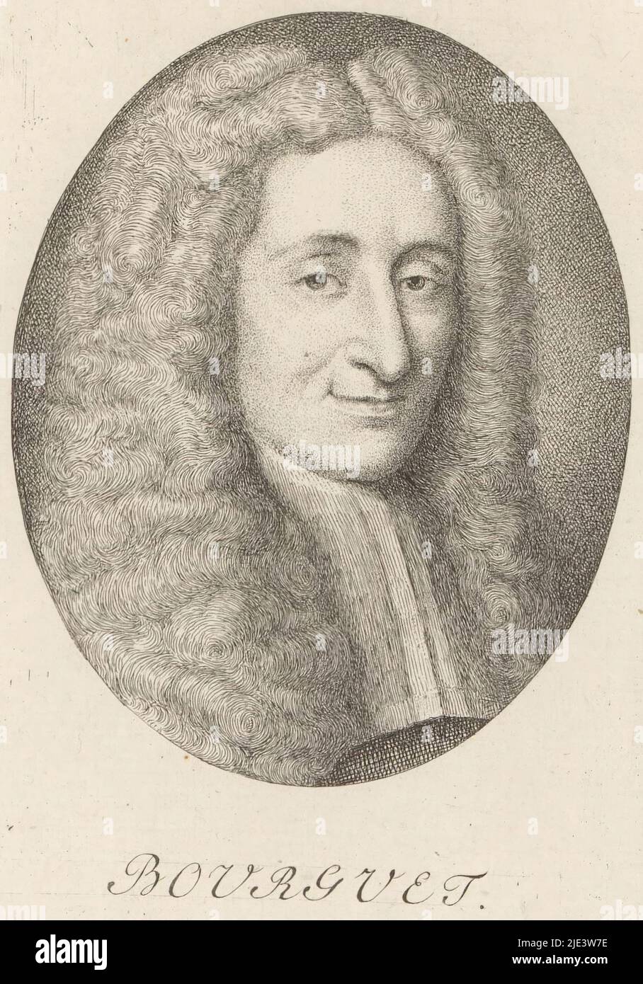 Porträt von Bourquet, Druckerei: Heinrich Pfenninger, (auf Objekt erwähnt), 1759 - 1815, Papier, Radierung, H 129 mm - B 84 mm Stockfoto