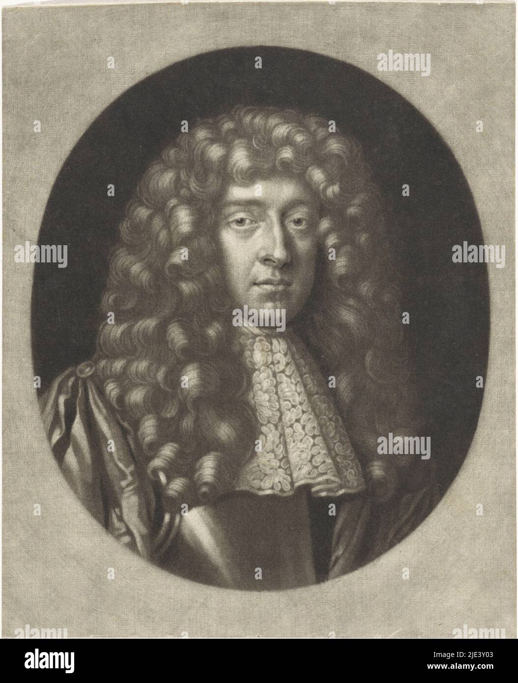 Porträt von James II., König von England, Gerard Valck, nach Peter Lely (Sir), 1662 - 1726, James II. Stuart, König von England und als James VII., König von Schottland., Druckerei: Gerard Valck, (auf Objekt erwähnt), nach: Peter Lely (Sir), Verlag: Gerard Valck, (auf Objekt erwähnt), Amsterdam, 1662 - 1726, Papier, H 193 mm × B 135 mm Stockfoto