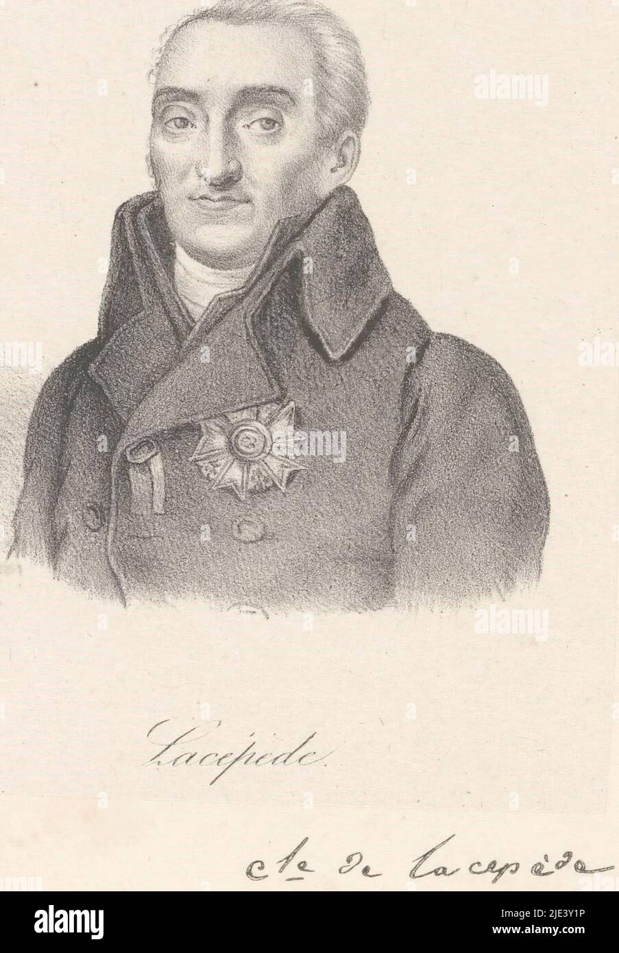 Porträt von Bernard-Germain de Lacépède, anonym, veuve Delpech (Naudet) (möglicherweise), in oder nach 1818 - in oder vor 1842, Druckerei: Anonym, Drucker: veuve Delpech (Naudet), (möglicherweise), Paris, in oder nach 1818 - in oder vor 1842, Papier, H 282 mm - B 180 mm Stockfoto