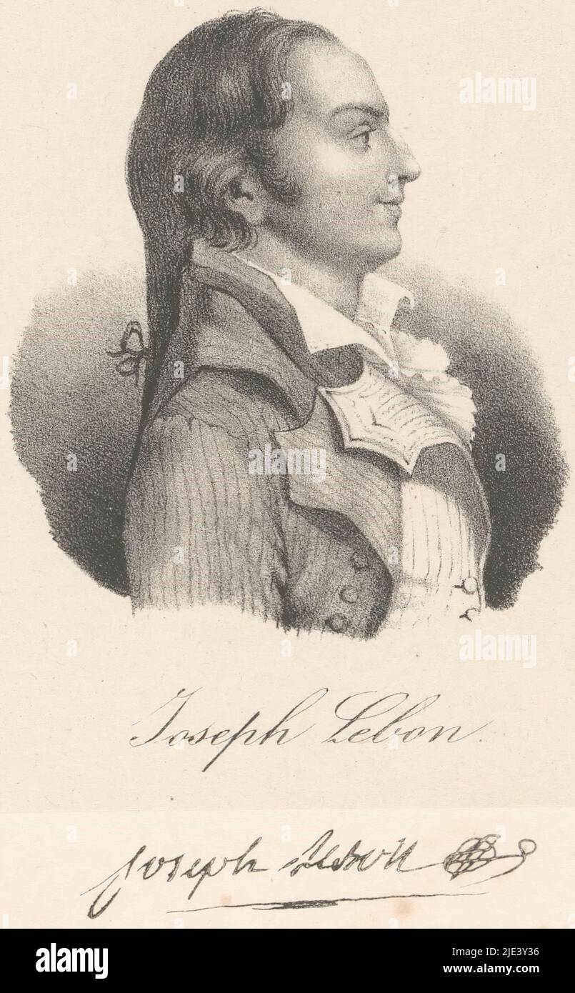 Porträt von Joseph Le Bon, anonym, veuve Delpech (Naudet) (möglicherweise), in oder nach 1818 - in oder vor 1842, Druckerei: Anonym, Drucker: veuve Delpech (Naudet), (möglicherweise), Paris, in oder nach 1818 - in oder vor 1842, Papier, H 281 mm - B 180 mm Stockfoto