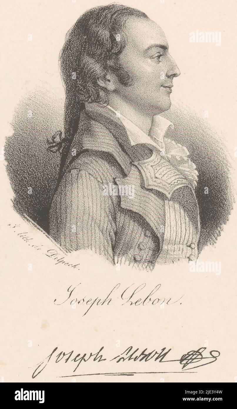 Porträt von Joseph Le Bon, anonym, veuve Delpech (Naudet), in oder nach 1818 - in oder vor 1842, Druckerei: Anonym, Drucker: veuve Delpech (Naudet), (auf Objekt erwähnt), Paris, in oder nach 1818 - in oder vor 1842, Papier, H 257 mm - B 176 mm Stockfoto