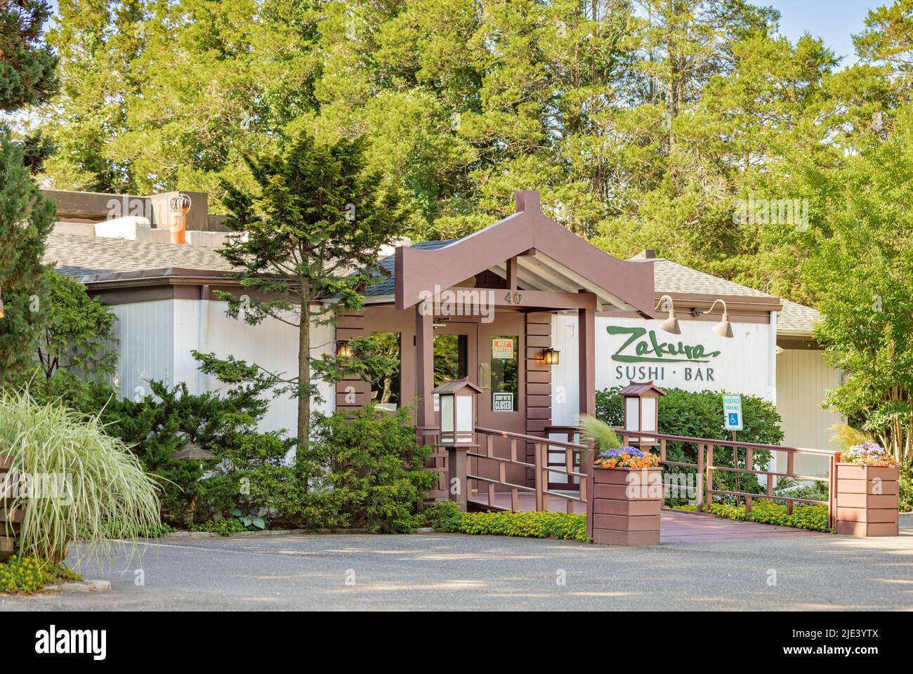 Japanisches Restaurant Zakkura Stockfoto