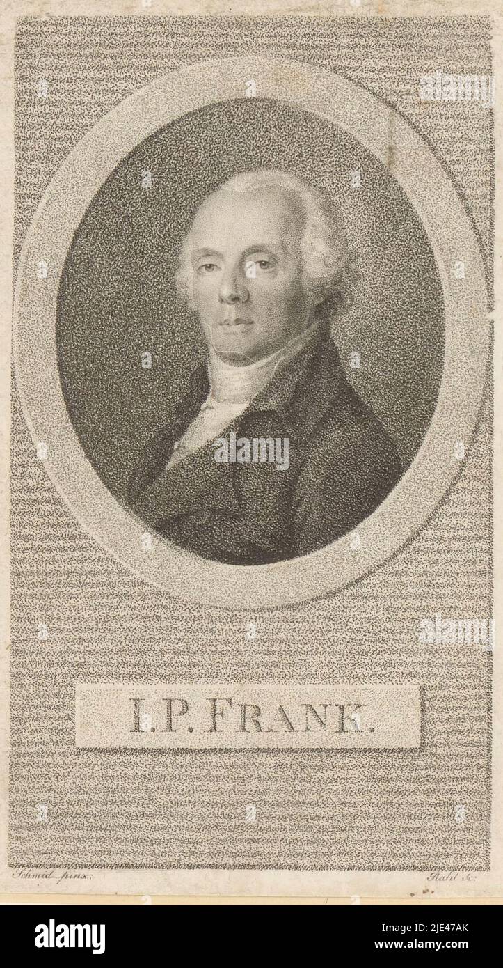 Porträt von Johann Peter Frank, Carl Heinrich Rahl, nach Schmid, 1789 - 1843, Druckerei: Carl Heinrich Rahl, (auf Objekt erwähnt), nach: Schmid, (auf Objekt erwähnt), 1789 - 1843, Papier, H 139 mm - B 81 mm Stockfoto