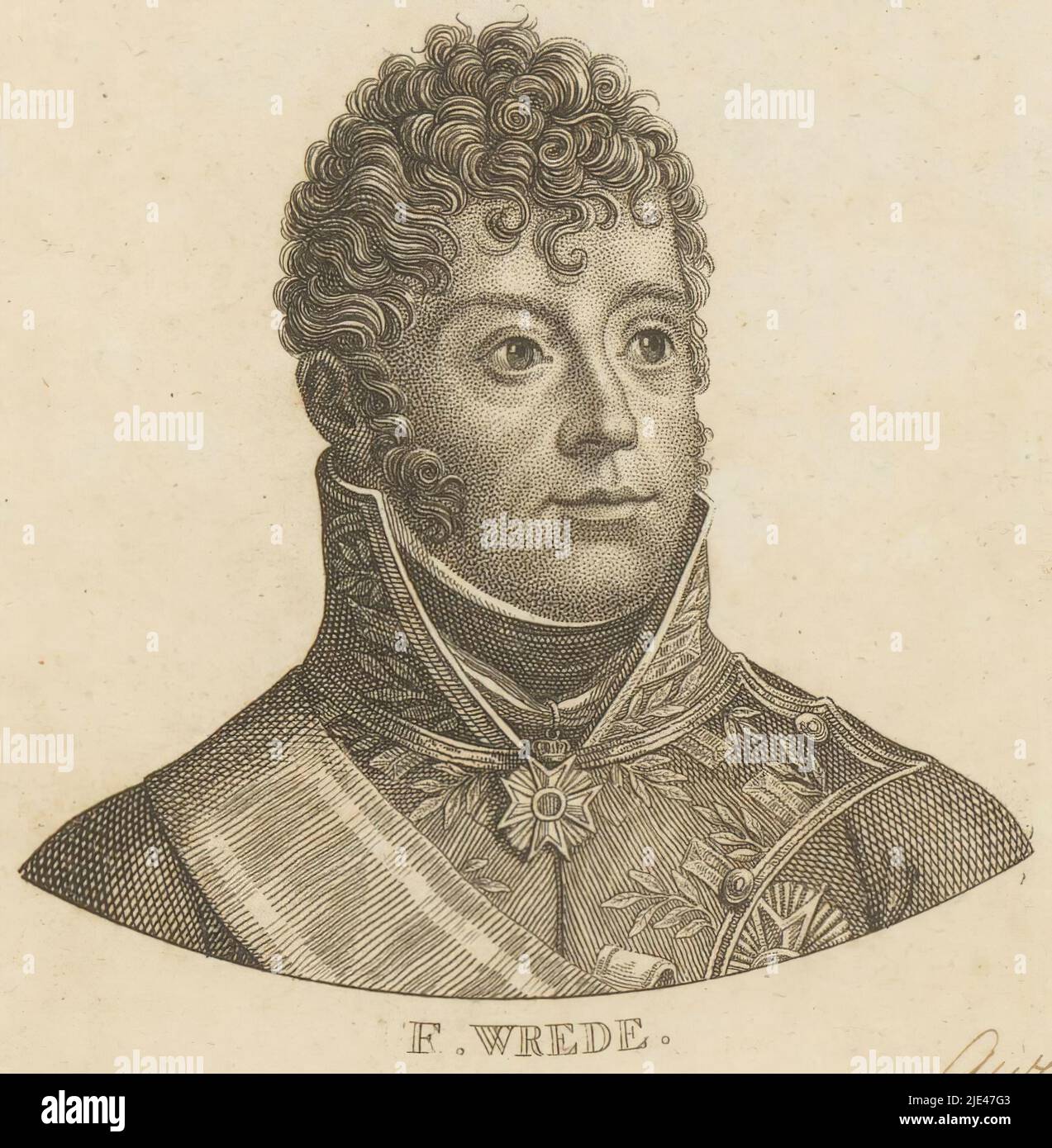 Porträt von Carl Philipp von Wrede, Ernst Ludwig Riepenhausen, 1775 - 1840, Druckerei: Ernst Ludwig Riepenhausen, 1775 - 1840, Papier, Gravur, H 106 mm - B 80 mm Stockfoto