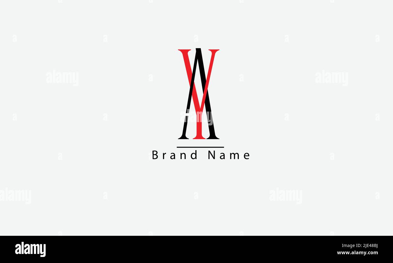 Buchstabenbuchstaben Initialen Monogramm-Logo AY YA Y Stock Vektor