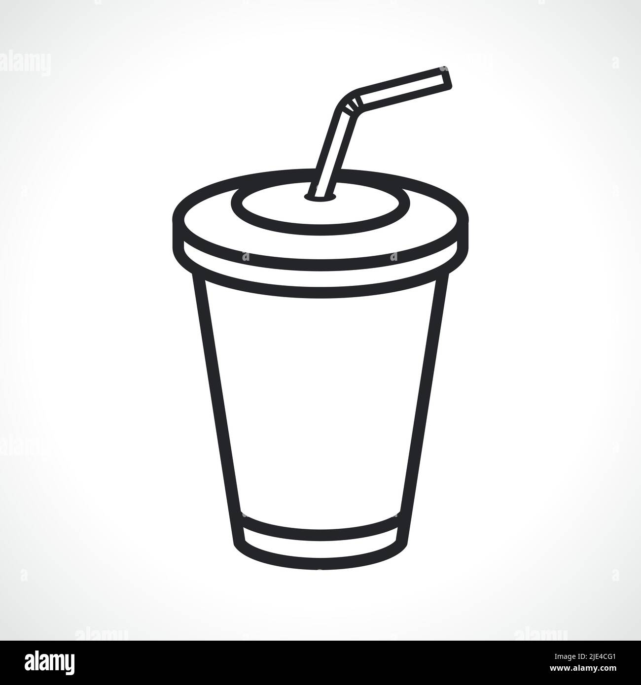 Symbol für die Linie „Limonade“ oder „Kaffeetasse zum Mitnehmen“ Stock Vektor