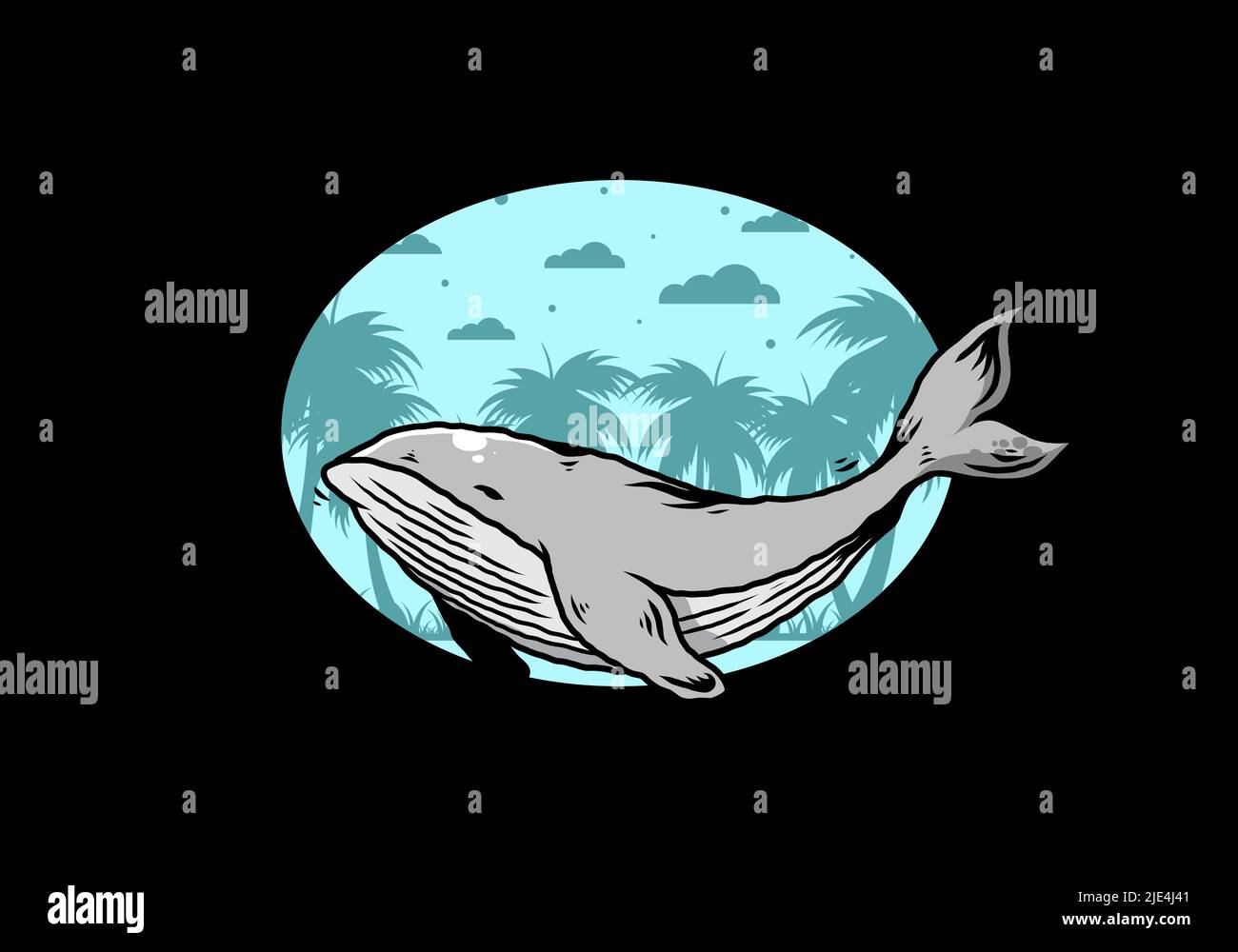 Illustration des großen Wals des Ozeans Stock Vektor