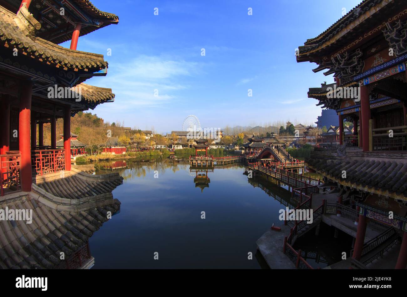 Zhejiang jinhua dongyang hengdian Studios Tourismus malerische Gebiete klare Malerei Stockfoto