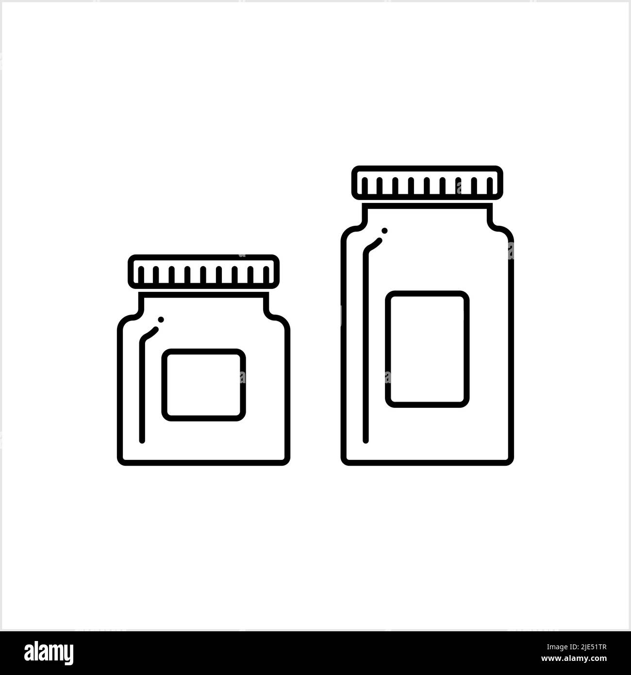 Plastikbehälter-Symbol, Lebensmittelbehälter, Verpackungs-Symbol Vektor-Kunst-Illustration Stock Vektor