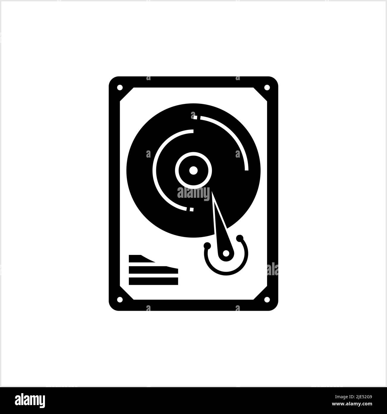 Hdd-Symbol, Festplatten-Symbol, Computerdatenspeicherung Disk Vektorgrafik Stock Vektor