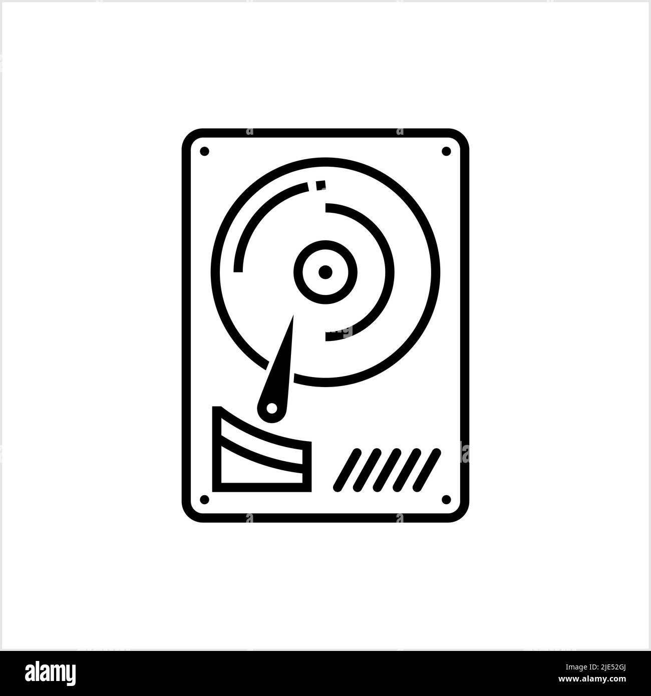 Hdd-Symbol, Festplatten-Symbol, Computerdatenspeicherung Disk Vektorgrafik Stock Vektor