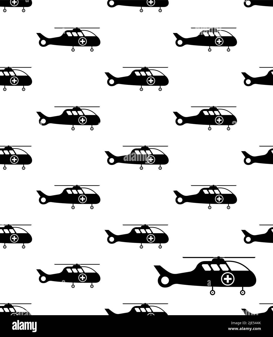 Air Ambulance Helicopter Icon Nahtloses Muster, Air Ambulance Icon Vektor Kunst Illustration Stock Vektor