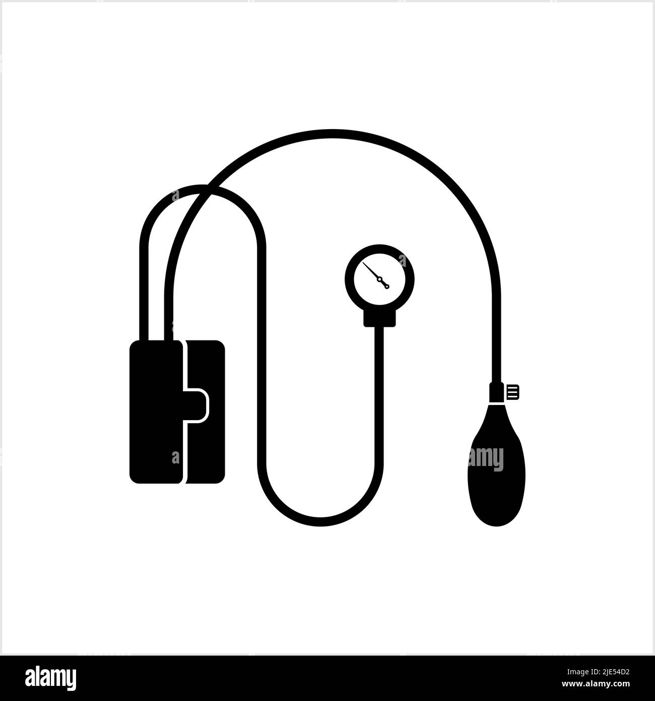 Blutdruck-Symbol, Sphygmomanometer-Blutdruckmessgerät, Vektorgrafik Stock Vektor