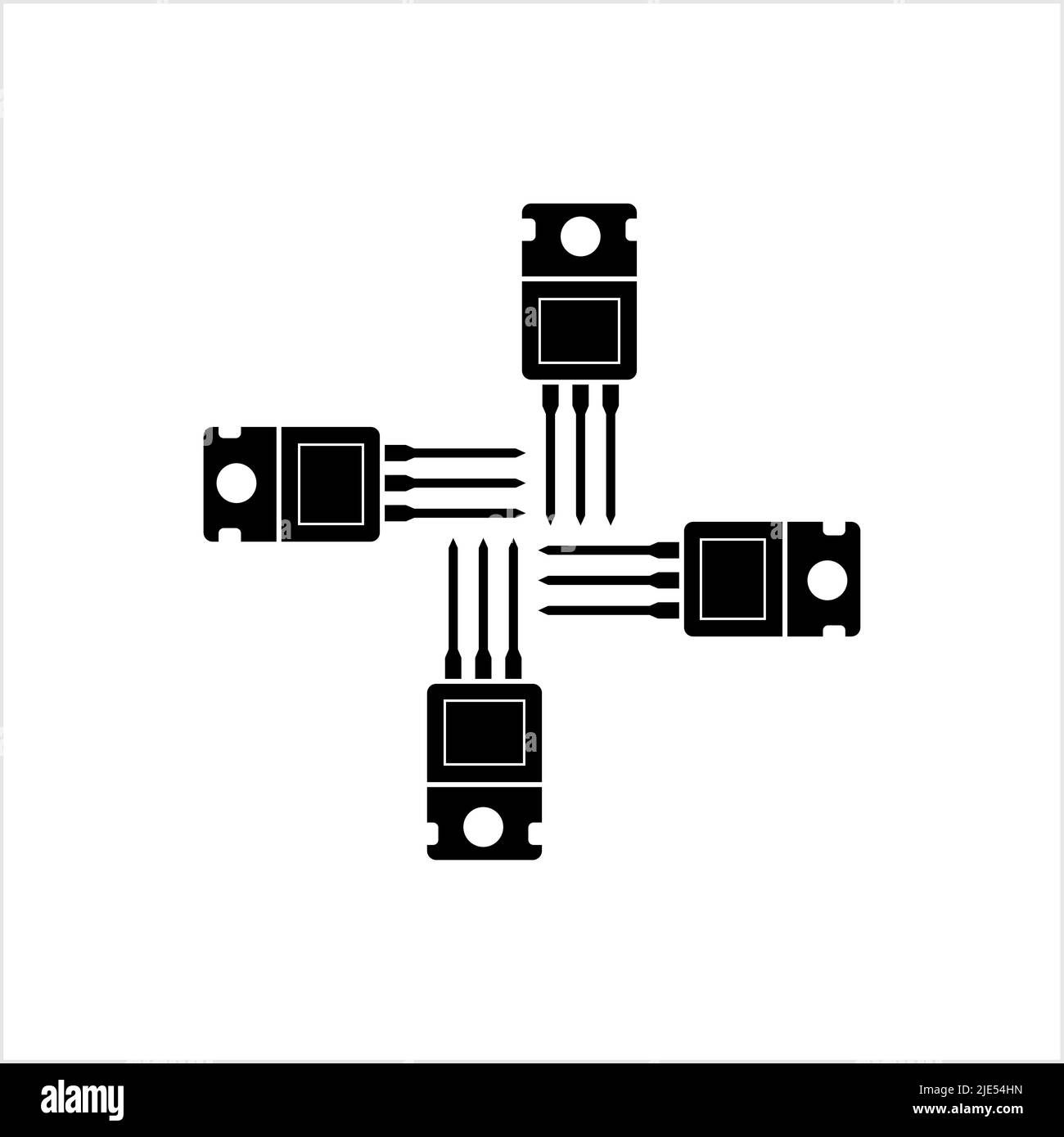 Feldeffekt-Transistorsymbol, Power-Transistorsymbol Vektorgrafik Stock Vektor Feldeffekt-Transistorsymbol, Power-Transistorsymbol Vektorgrafik Stock Vektor