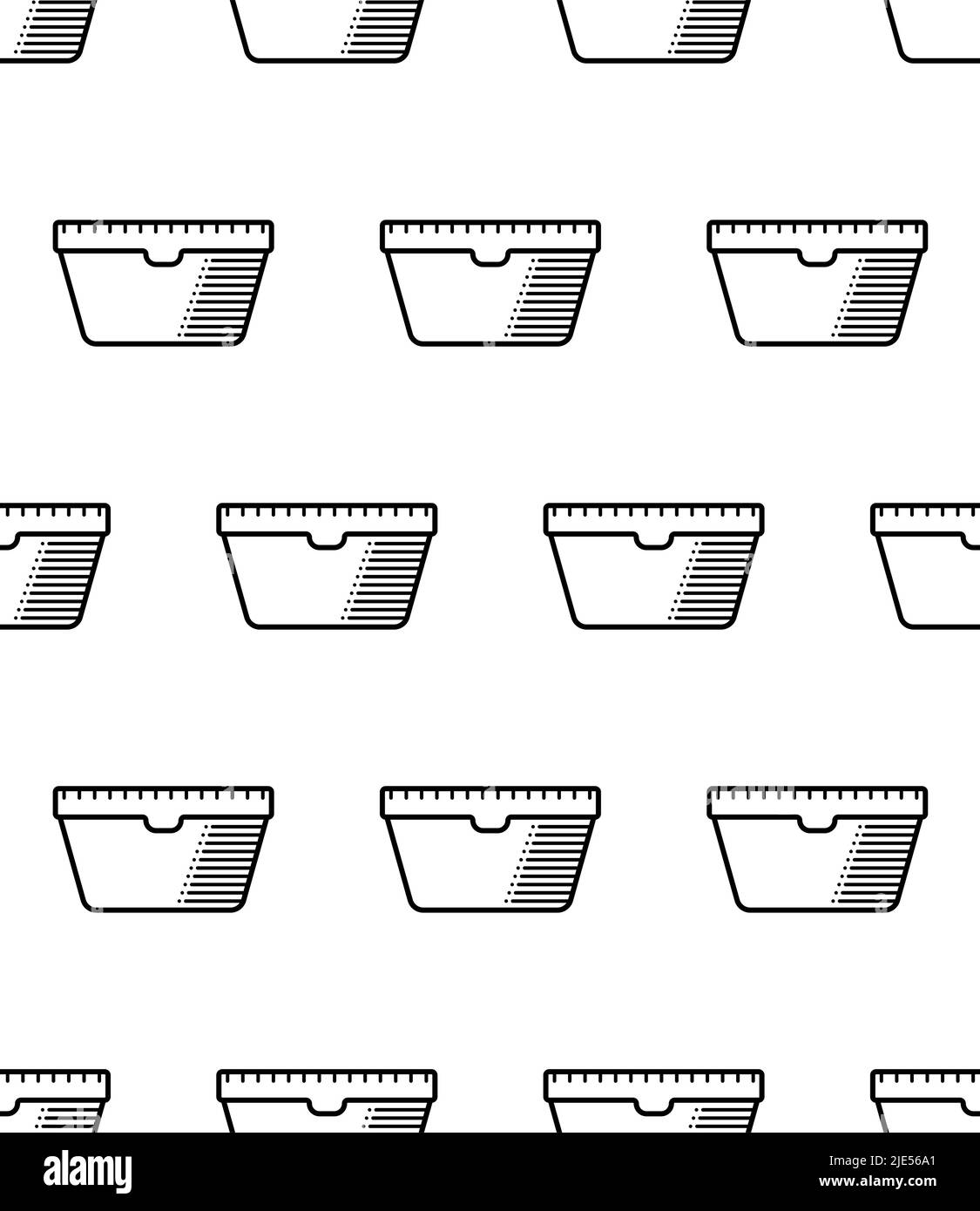 Plastikbehälter-Symbol Nahtloses Muster, Lebensmittelbehälter, Verpackungs-Symbol Vektor-Kunst-Illustration Stock Vektor