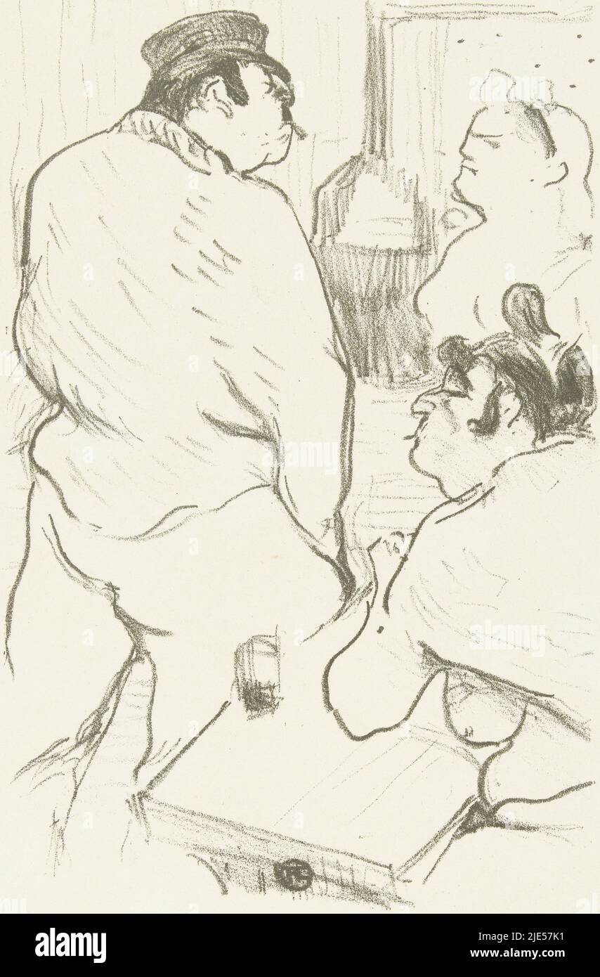 Zwei Männer und Frauen im Bordell La Terreur de Grennelle, Druckerei: Henri de Toulouse-Lautrec, (erwähnt auf Objekt), Herausgeber: Edouard Kleinmann, (erwähnt auf Objekt), 1894 Stockfoto