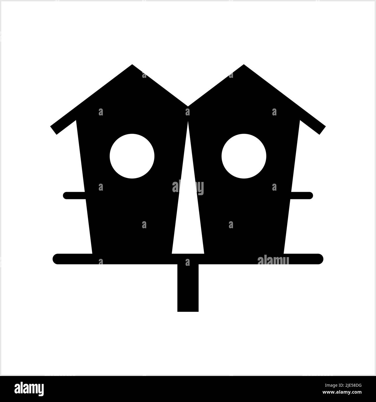 Bird House Icon, Nest, Bird House Vektor Art Illustration Stock Vektor