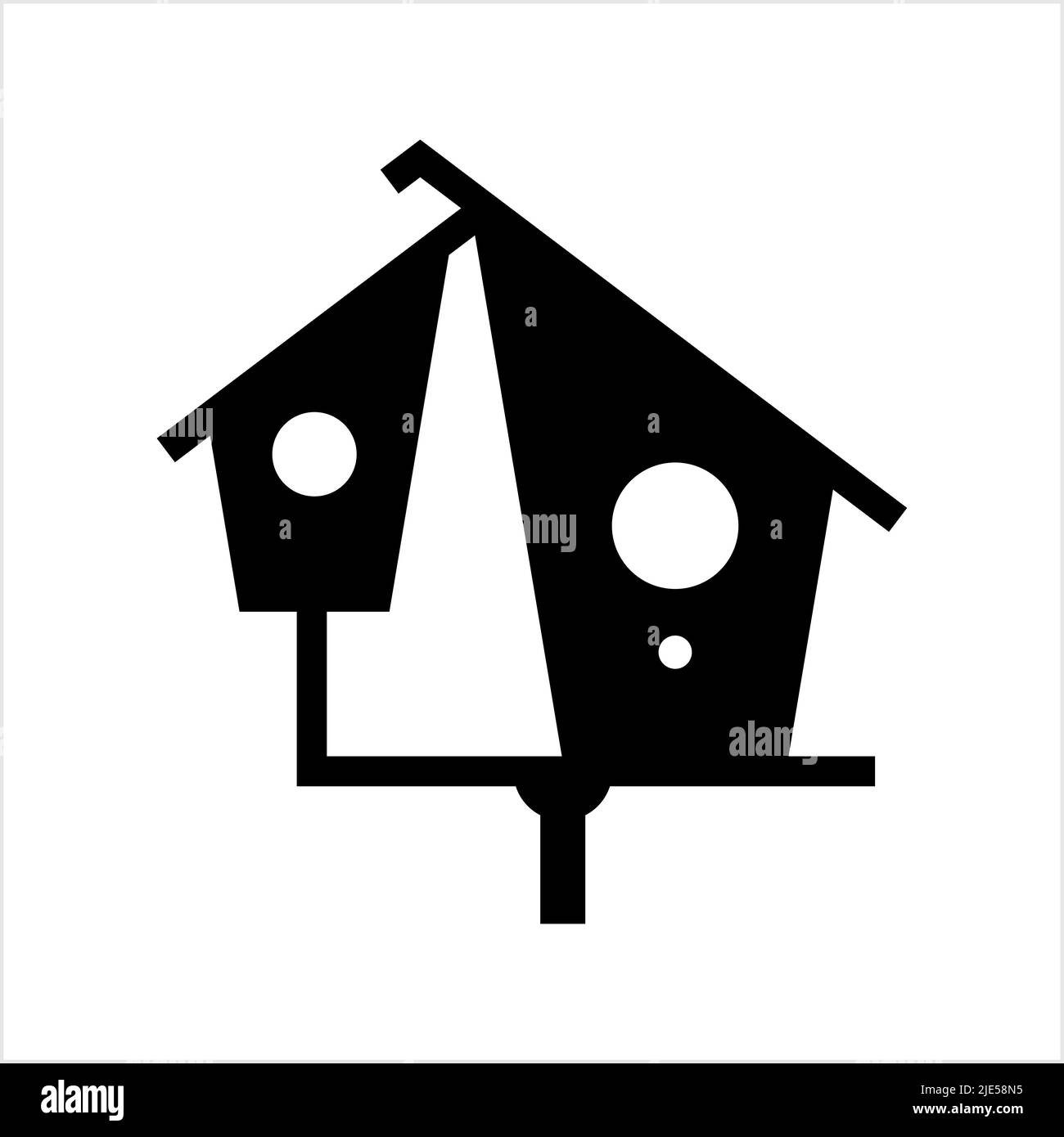 Bird House Icon, Nest, Bird House Vektor Art Illustration Stock Vektor